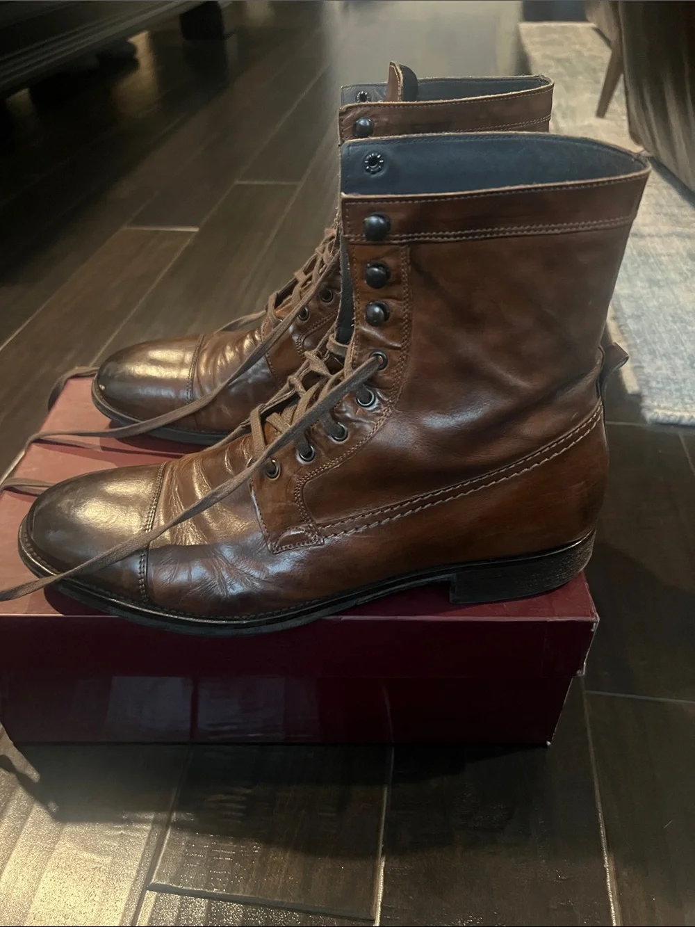 To Boot Men's Brown Leather Lace-Up Boots